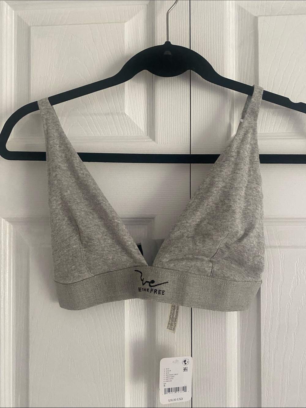 We The Free Light Gray V-Neck Bralette